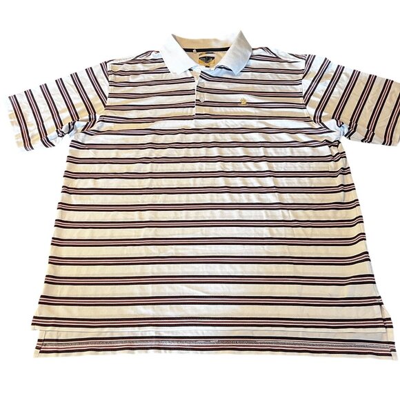Adidas Climalite Mens White & Red Striped Polo Shirt Size L - Picture 1 of 9